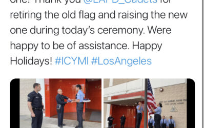 12/20/19 – FOWLA gifts West LAPD a new US Flag